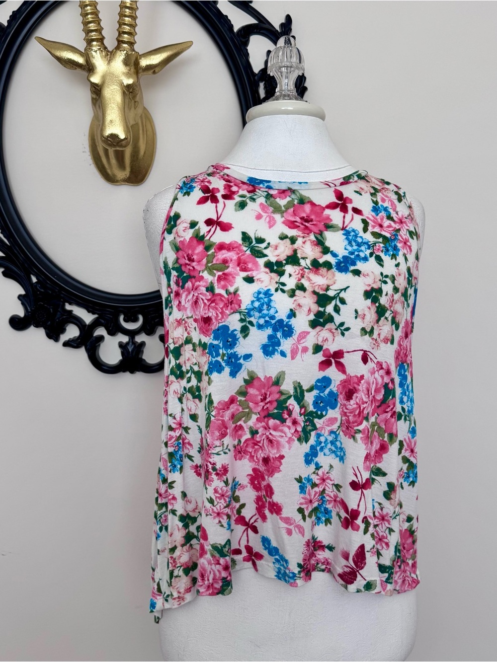 Show Me Your Mumu Floral Sleeveless Tank Top - Off White/Pink/Blue